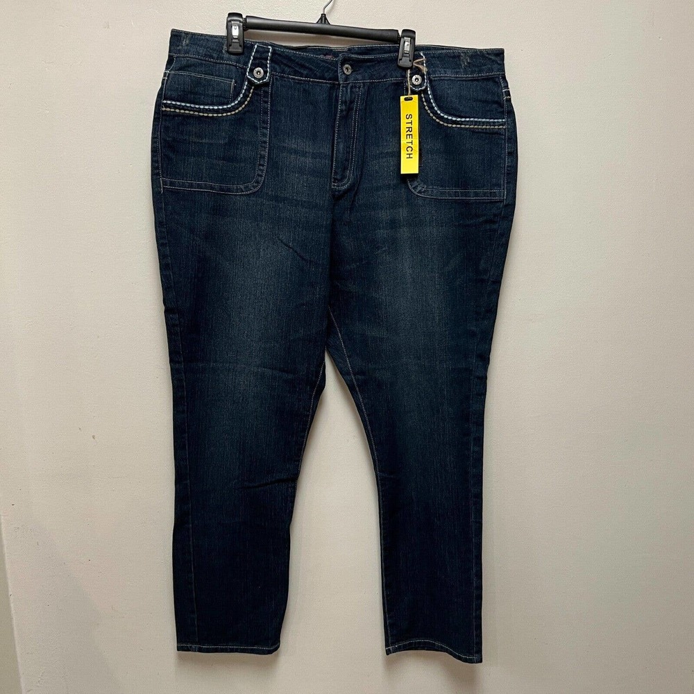 NWT Kiss Therapy Jeans Plus Size 22 Women's Embroidered Design Back Pockets